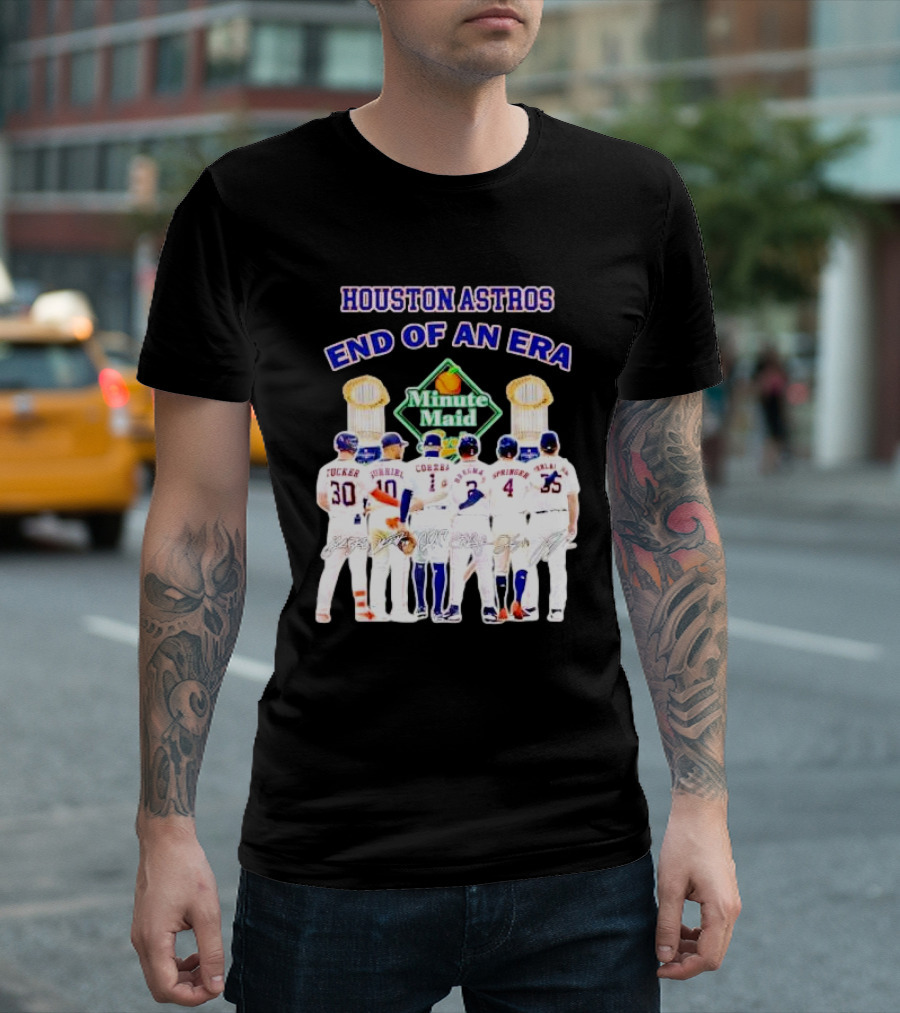 Houston Astros End Of An Era Minute Maid Signatures T-Shirt