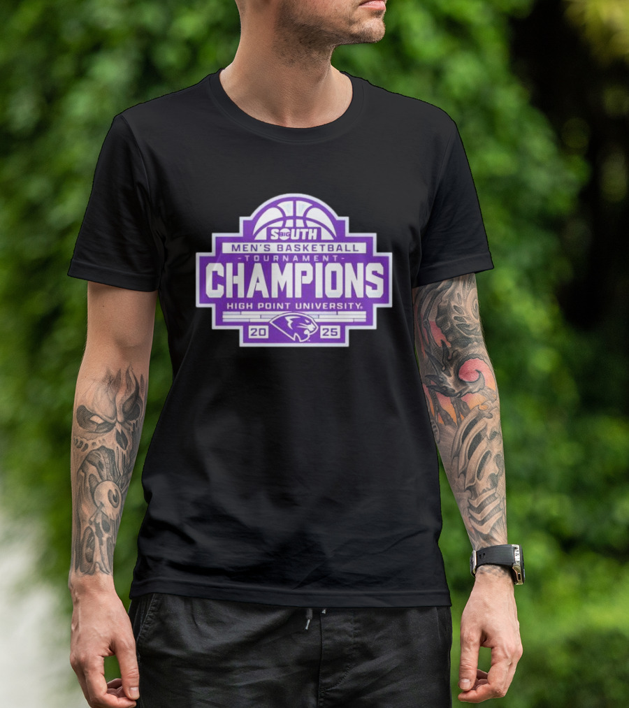 High Point Panthers 2025 Big South Men’s Basketball Conference Tournament Champions T-Shirt