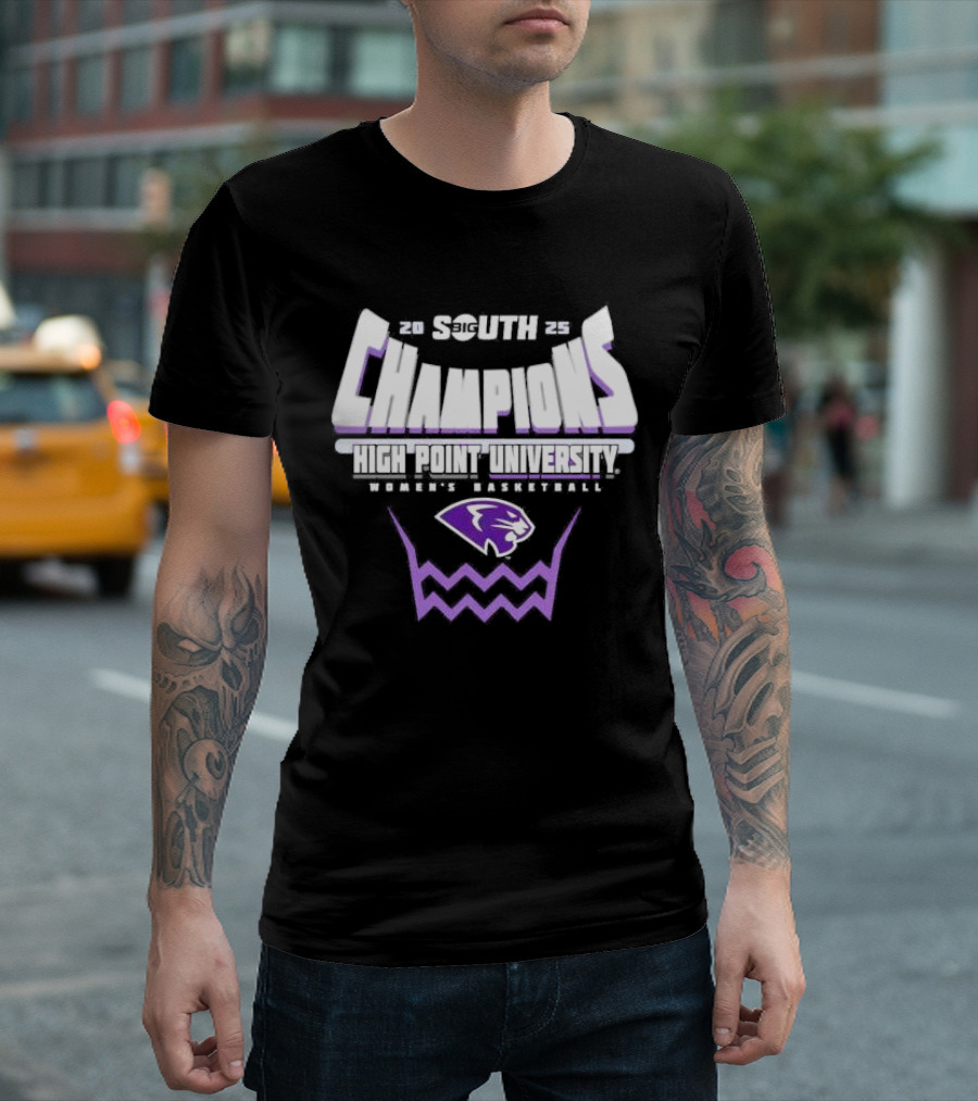High Point Panthers 2025 Big South women’s basketball conference tournament champions T-Shirt