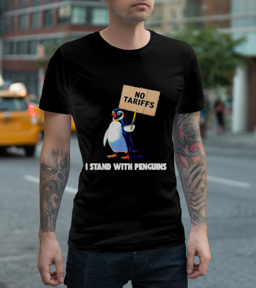 I stand with penguins no tariffs heard island T-Shirt