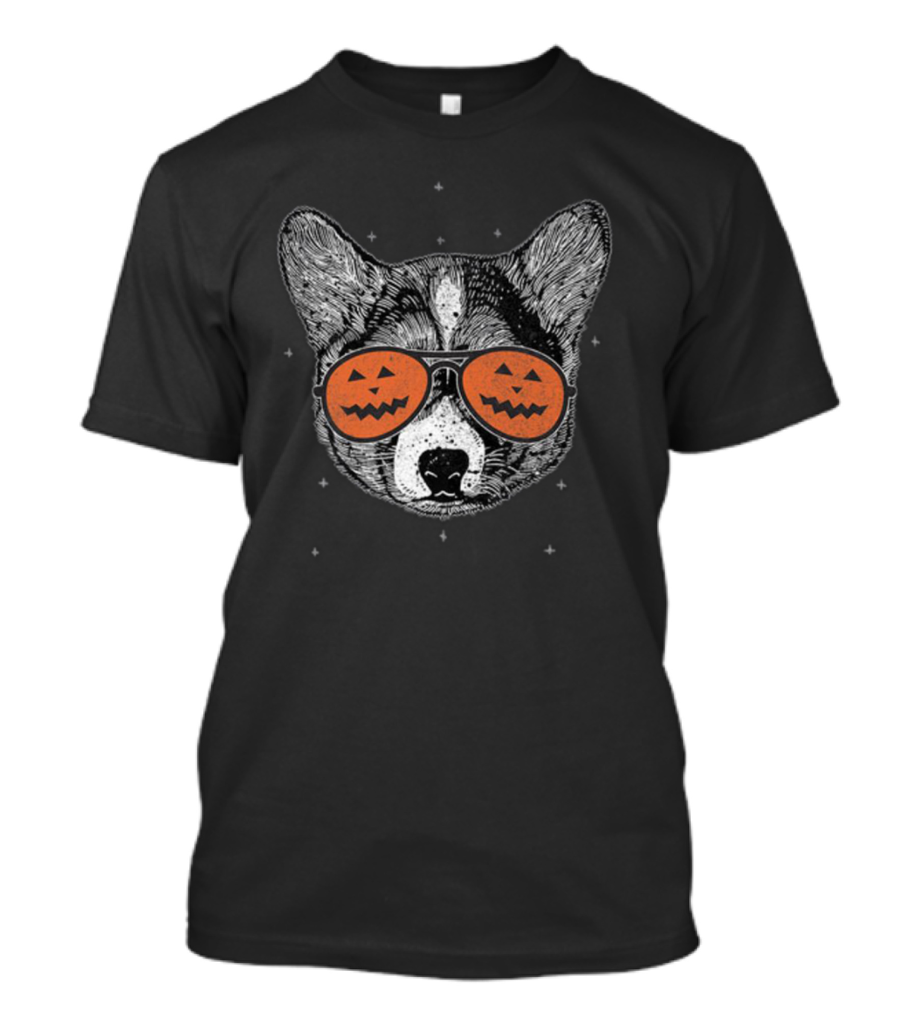Black Cat Lover Halloween Dog Pumpkin Sunglasses T-Shirt