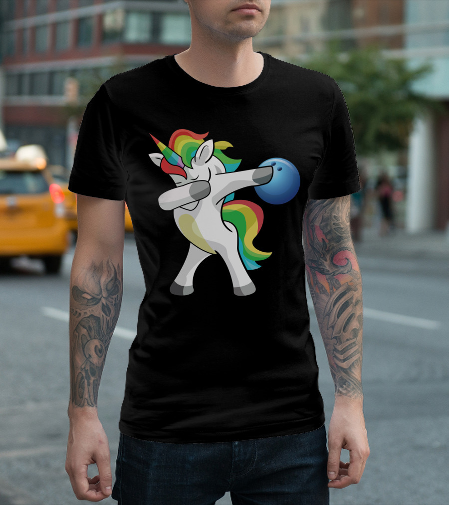 Dabbing Unicorn Bowling Lover T-Shirt