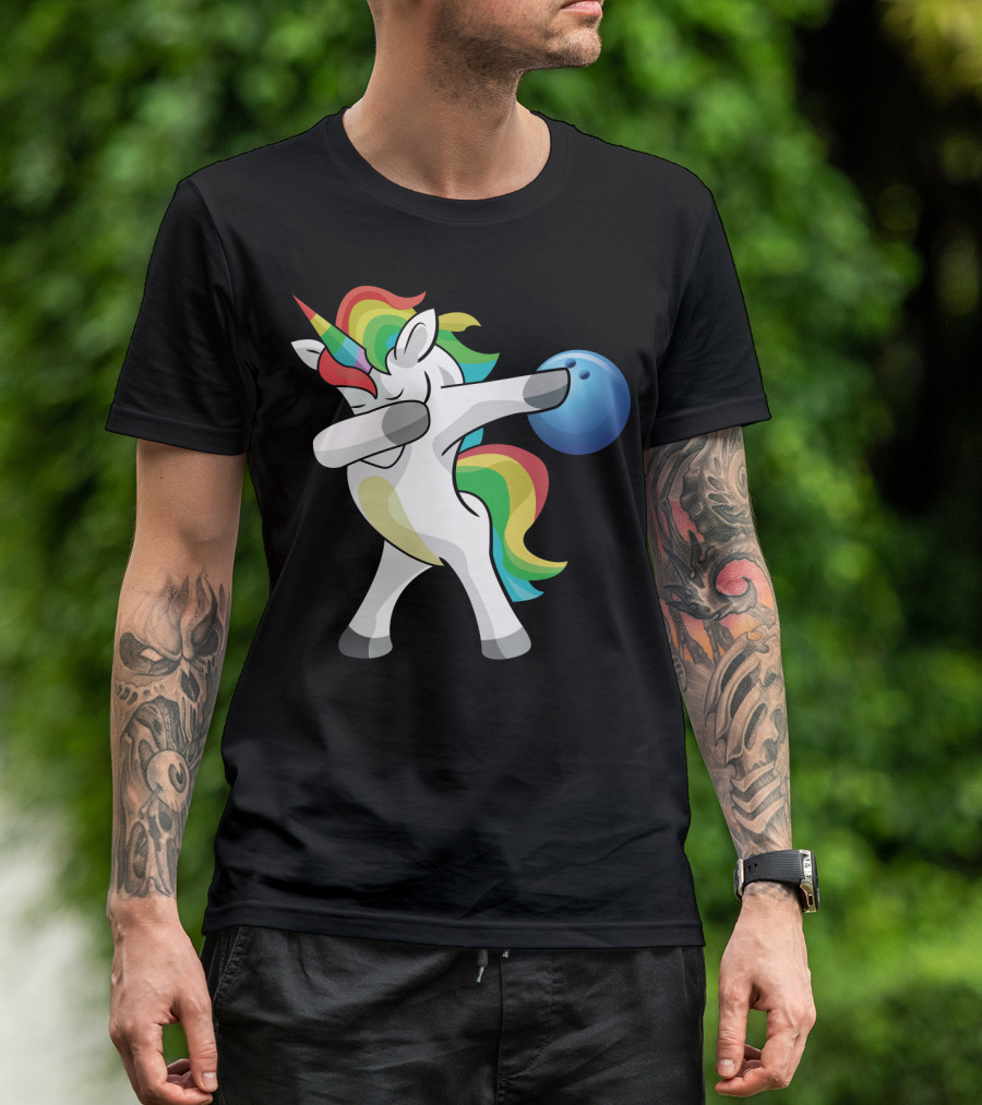 Dabbing Unicorn Bowling Lover T-Shirt