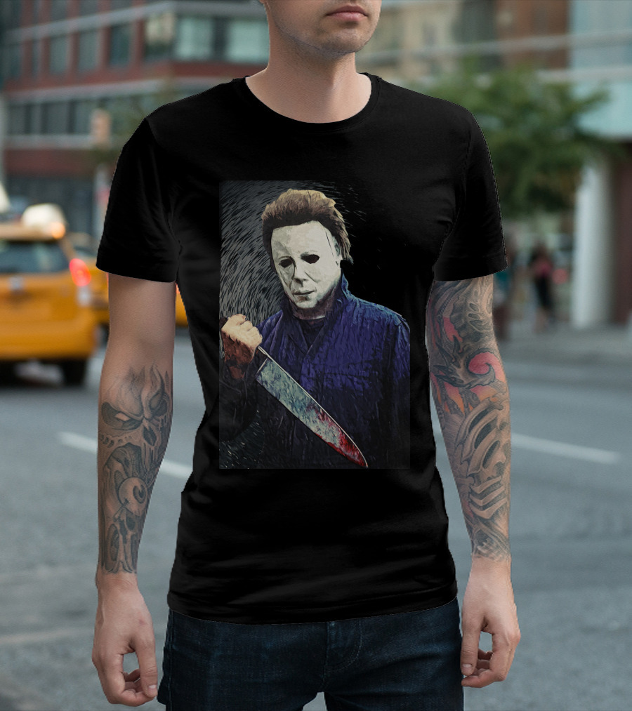 Michael Myers Fans Halloween Knife Iconic Scene T-Shirt