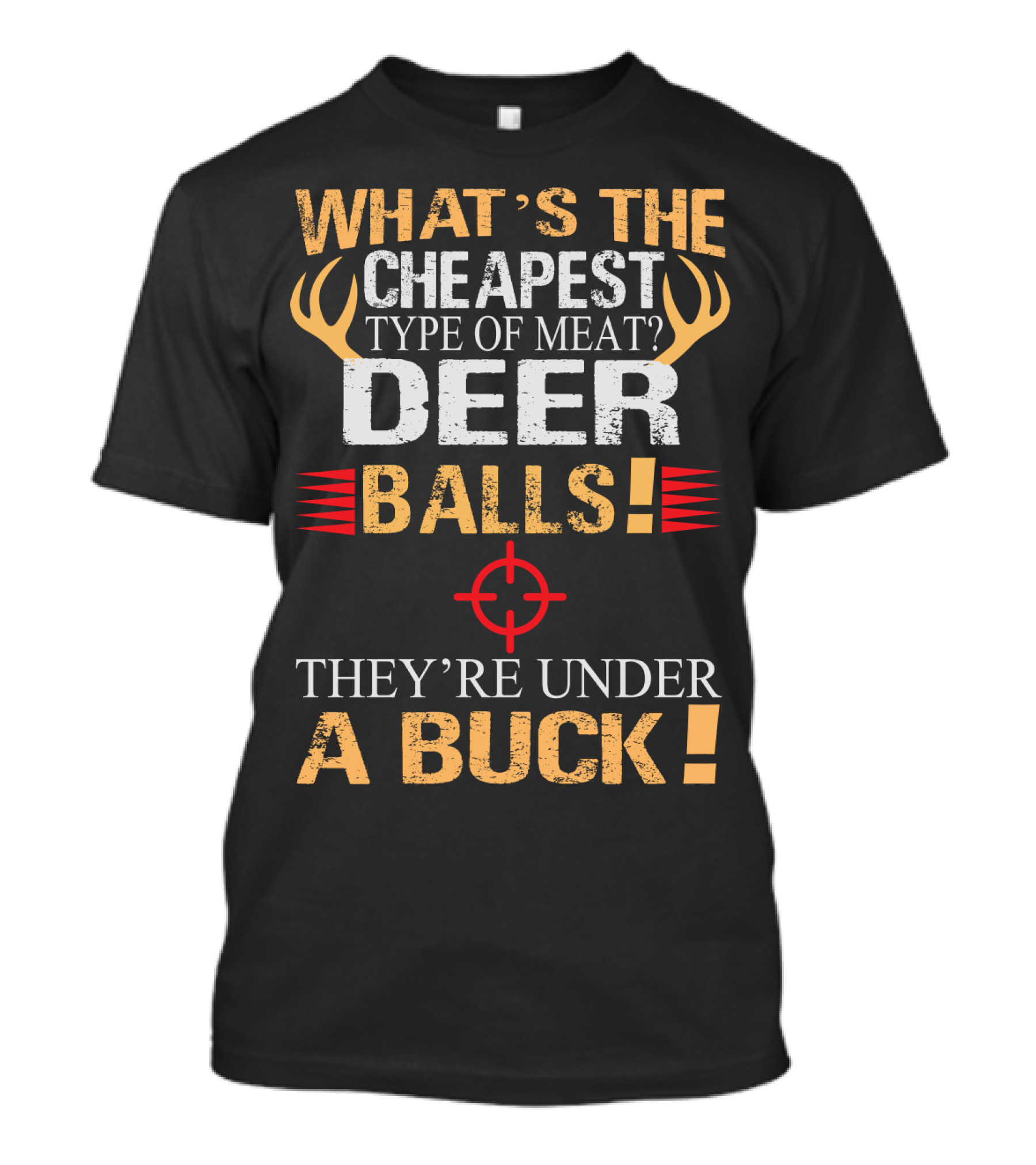 WHAT'S THE CHEAPEST TYPE OF MEAT DEER BALLS THEY'RE UNDER A BUCK T-Shirt
