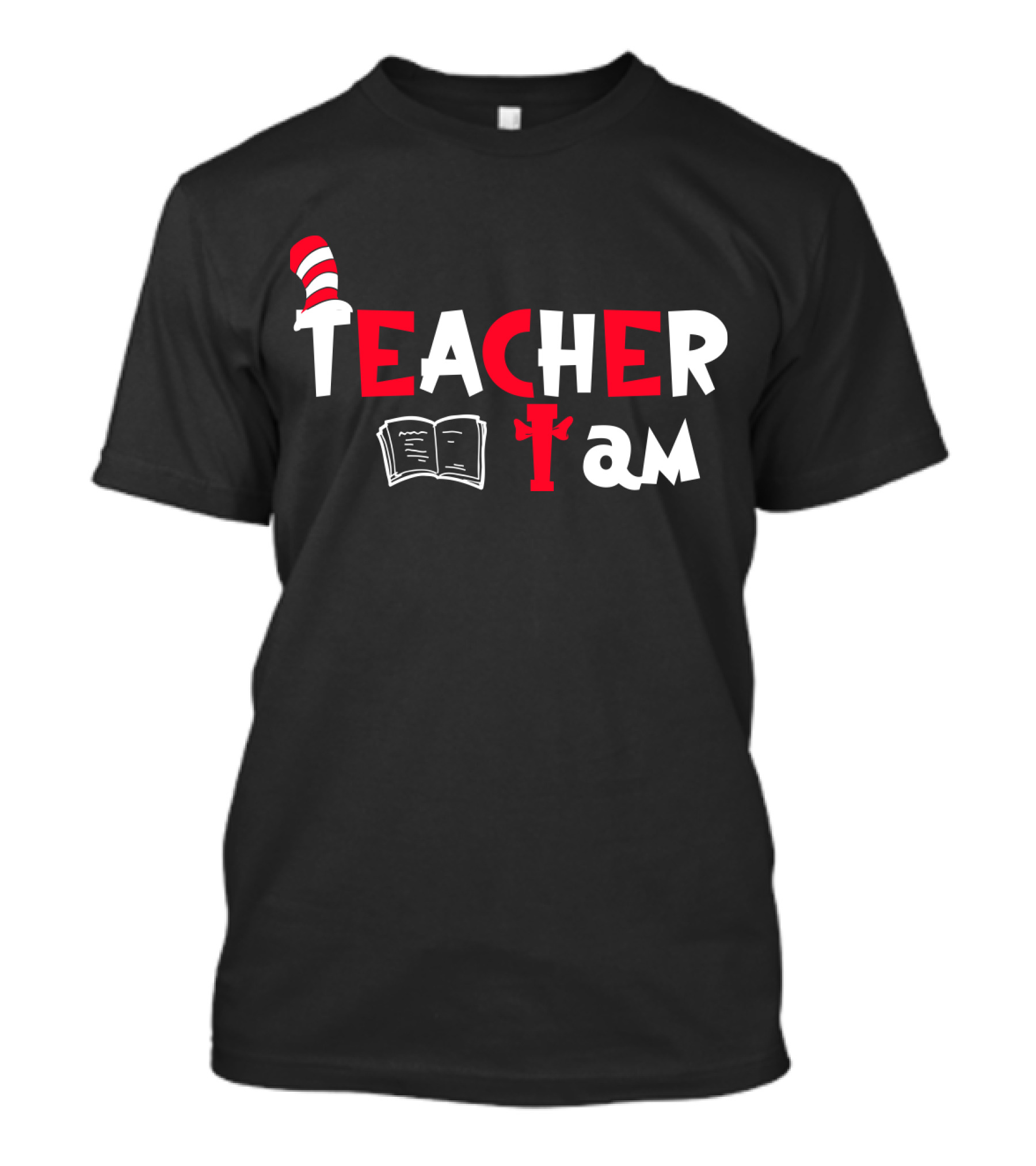Teacher I Am Cat Hat Book T-Shirt