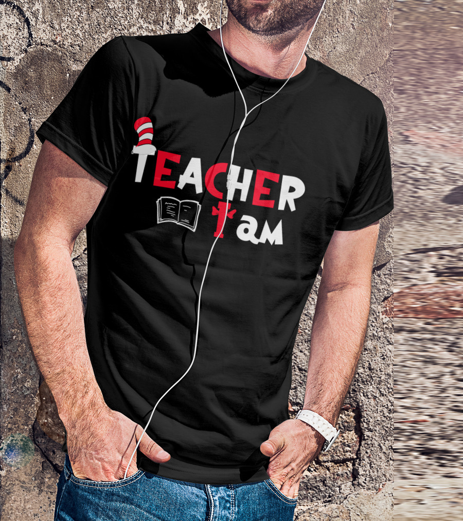 Teacher I Am Cat Hat Book T-Shirt