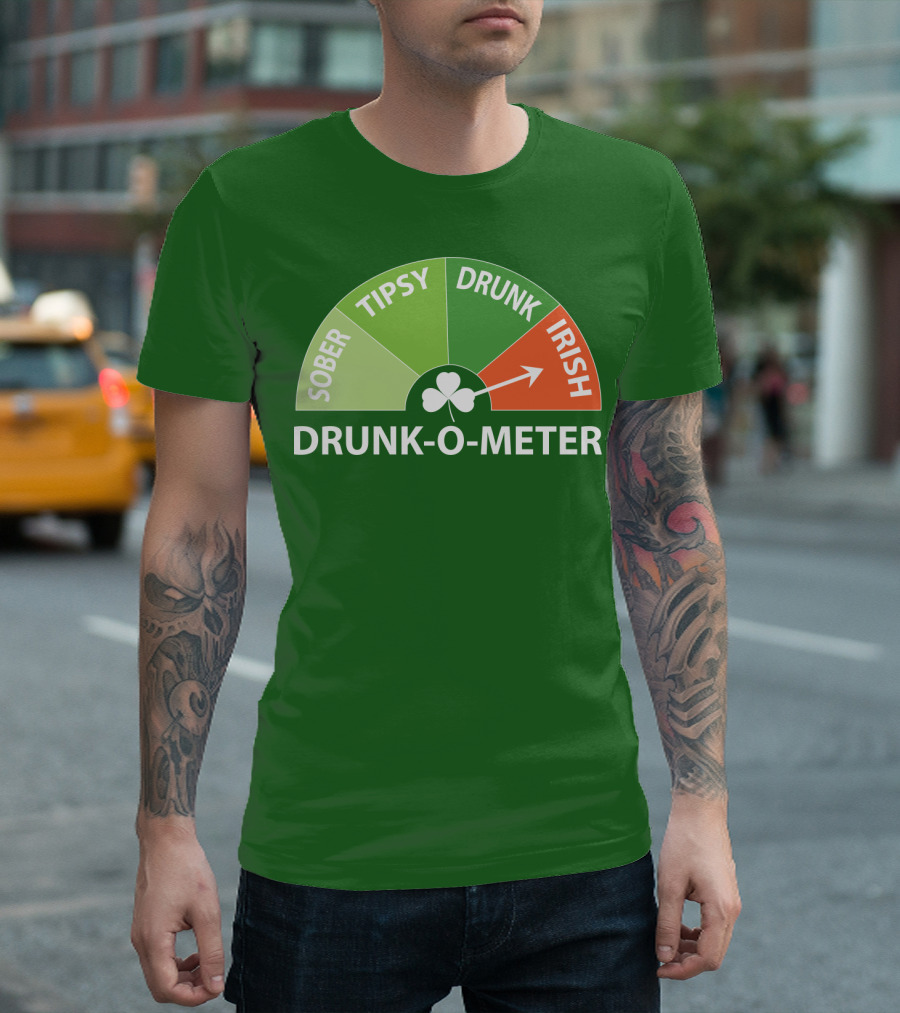 Drunk O Meter Sober Tipsy Drunk Irish Funny Patrick's Day T-Shirt