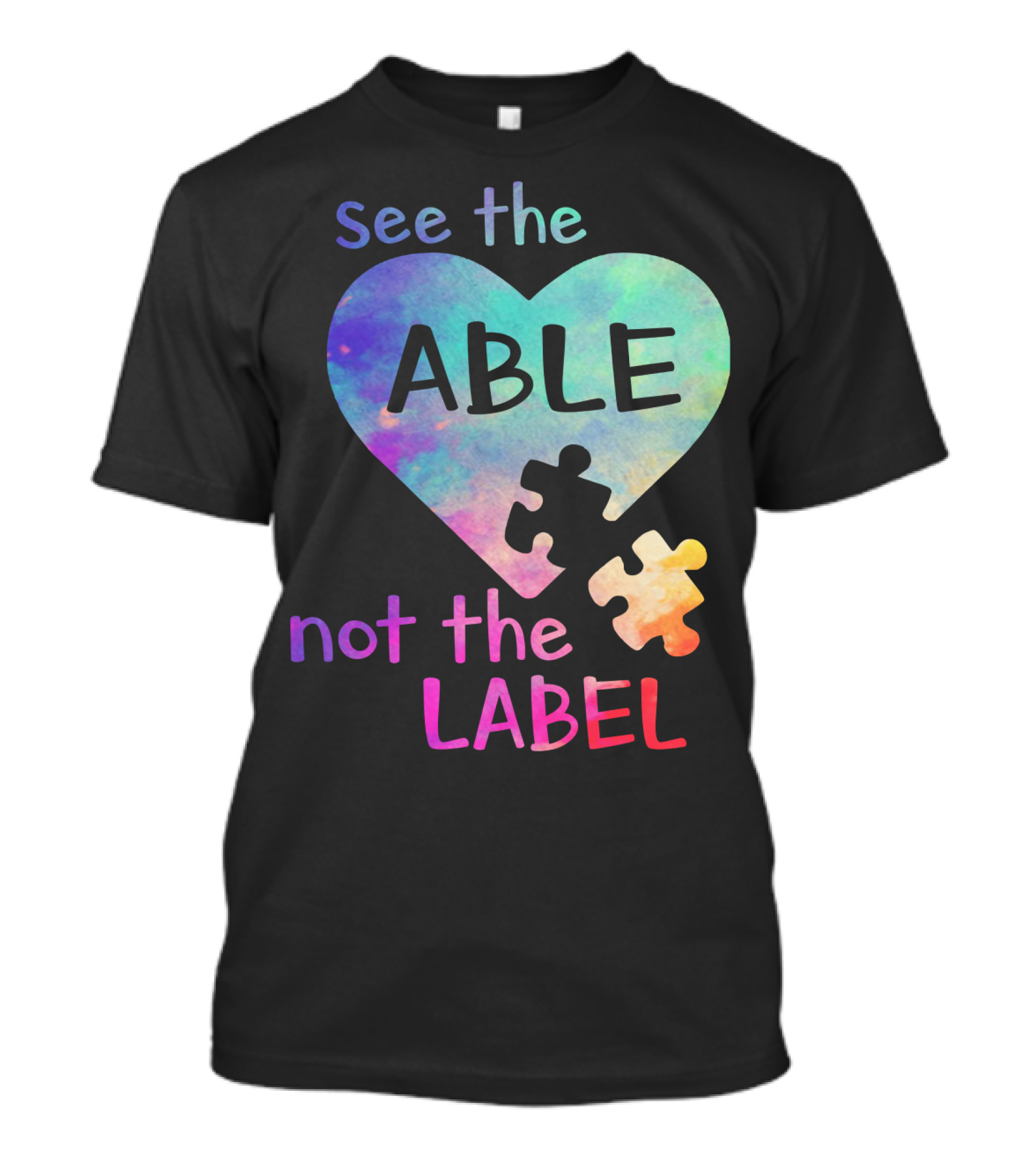 See The Able Not The Label Heart Puzzle T-Shirt