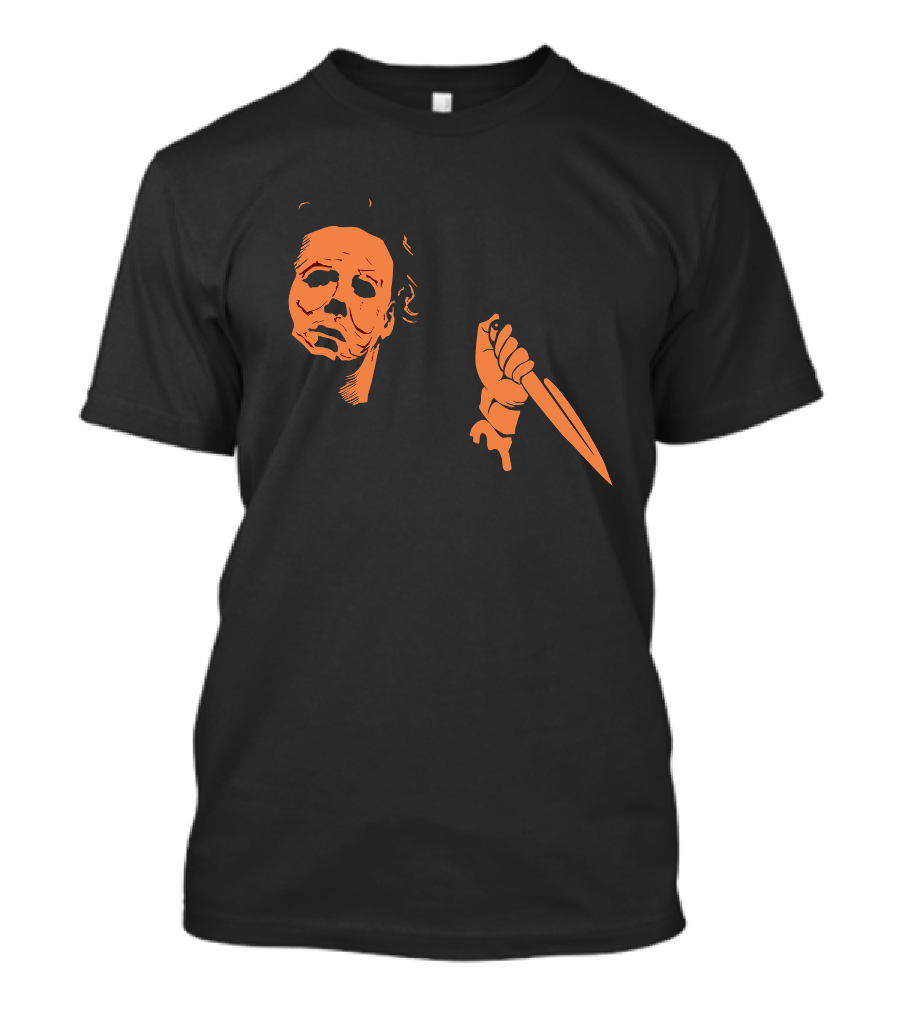 Michael Myers Mask With Knife Iconography T-Shirt
