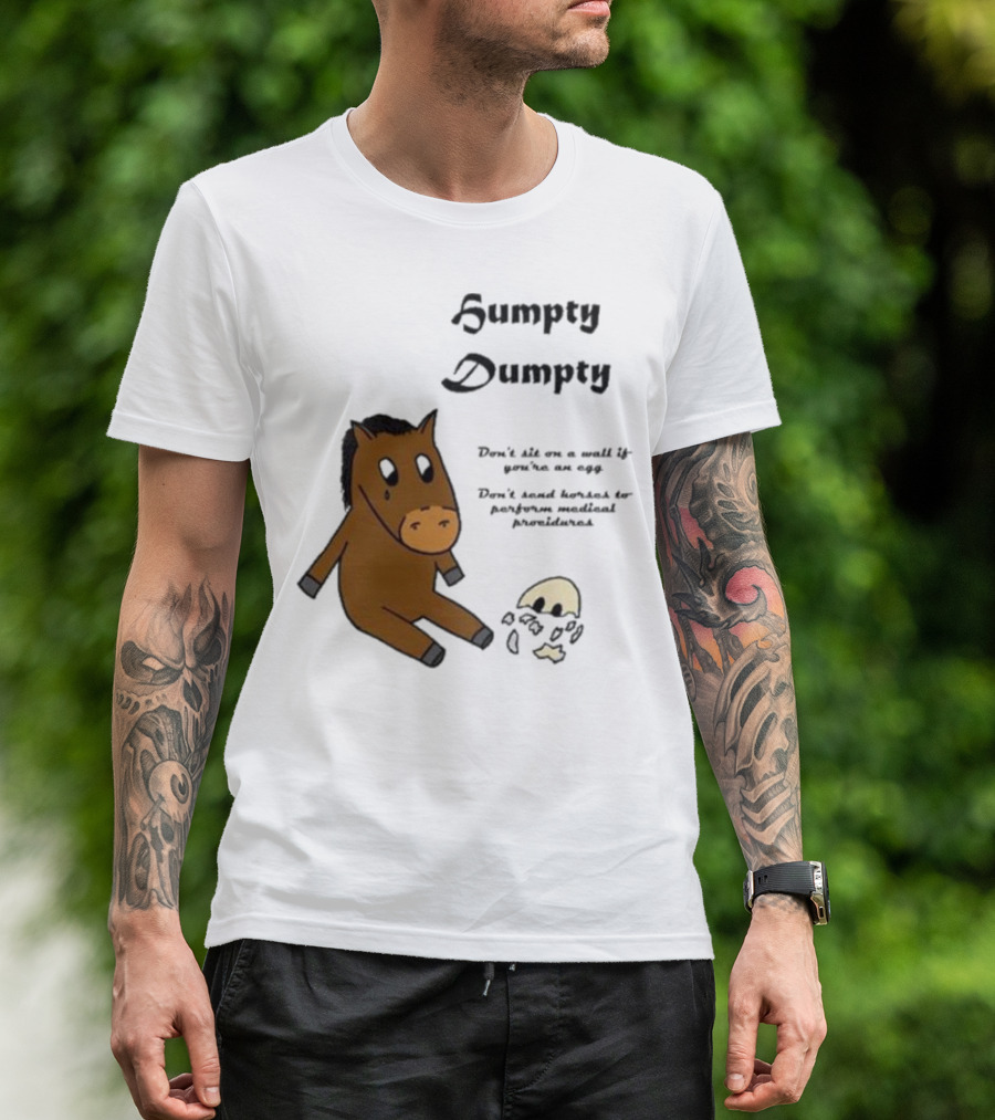 Humpty Dumpty Don't Sit On A Wall If You're An Egg Don't Send Horses For Medical Procedures T-Shirt