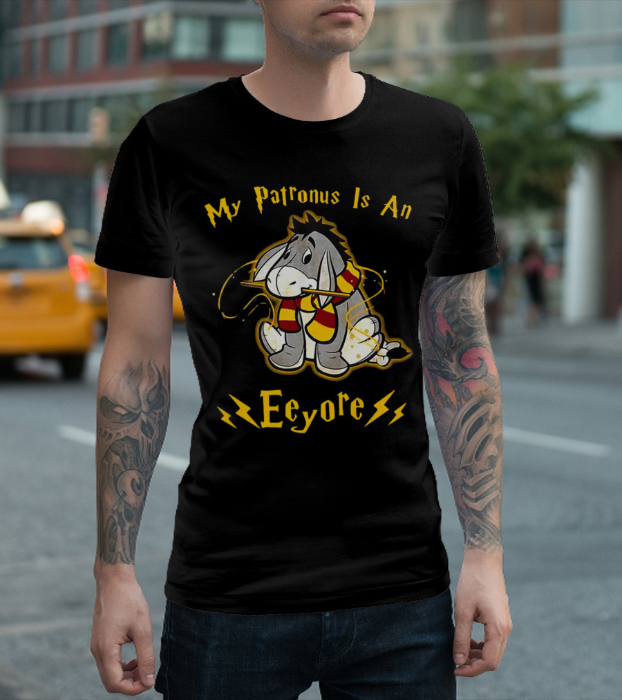 My Patronus Is An Eeyore with Scarf and Lightning Bolts T-Shirt