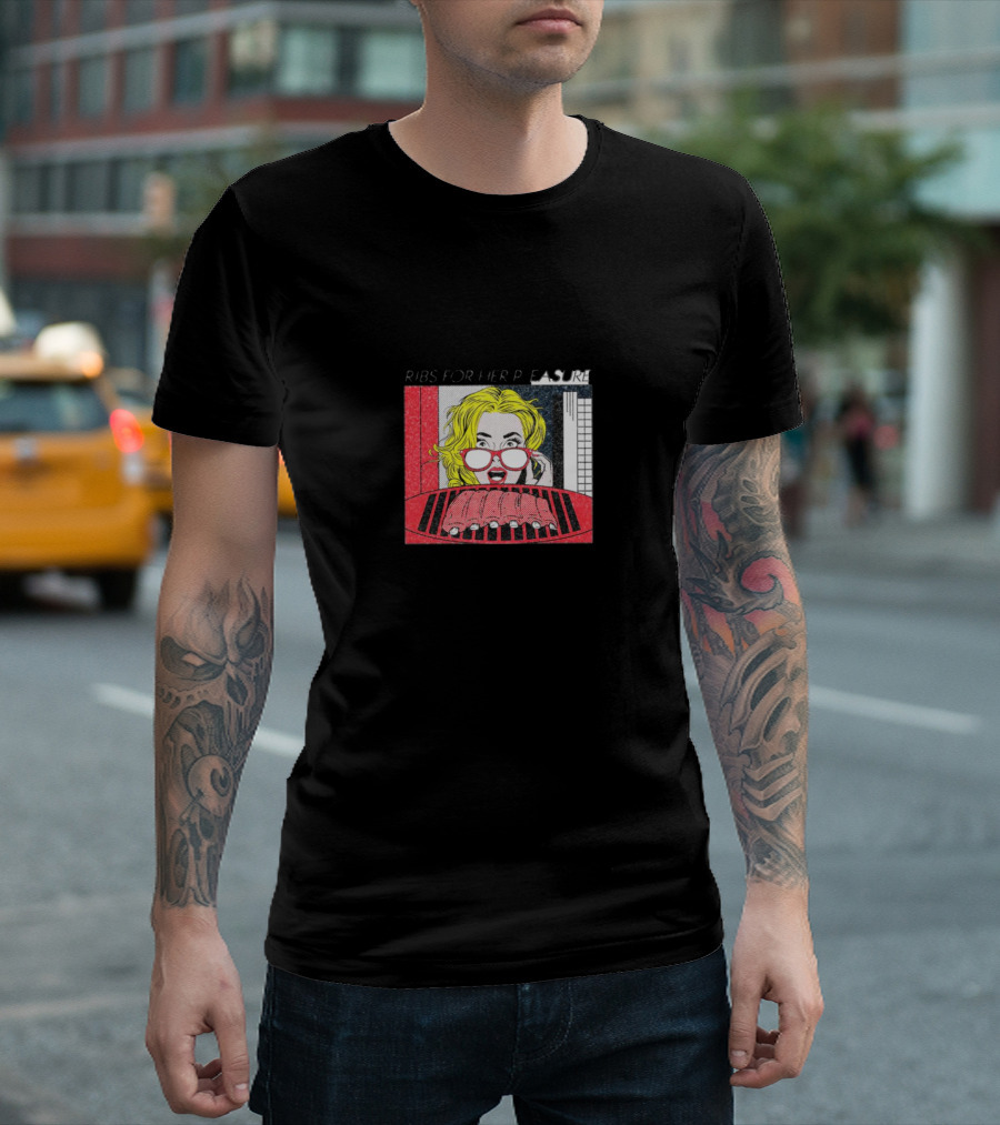 Ribs for Her Pleasure Pop Art Comic Style Burst T-Shirt
