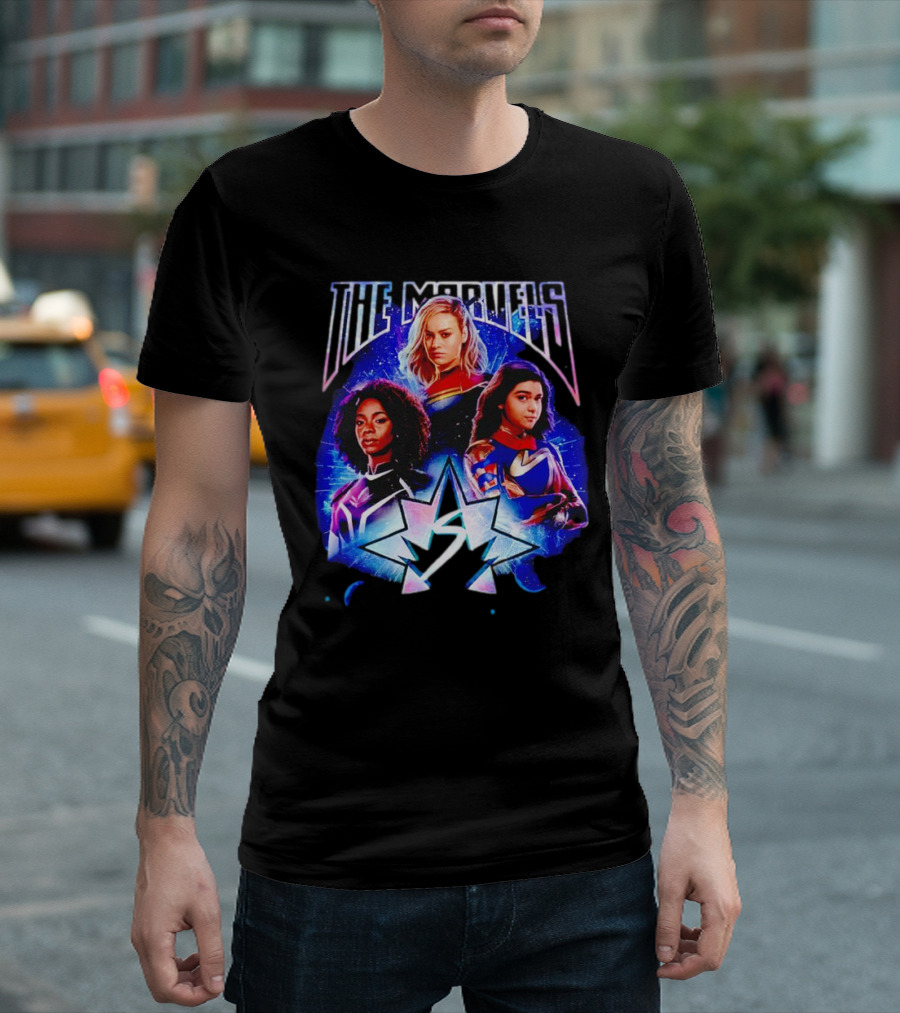The Marvels Girls Superhero Characters Cosmic Starburst T-Shirt
