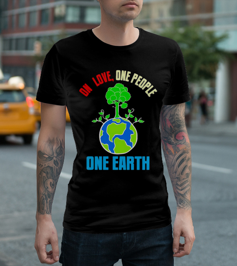 One Love One People One Earth Tree And Planet T-Shirt