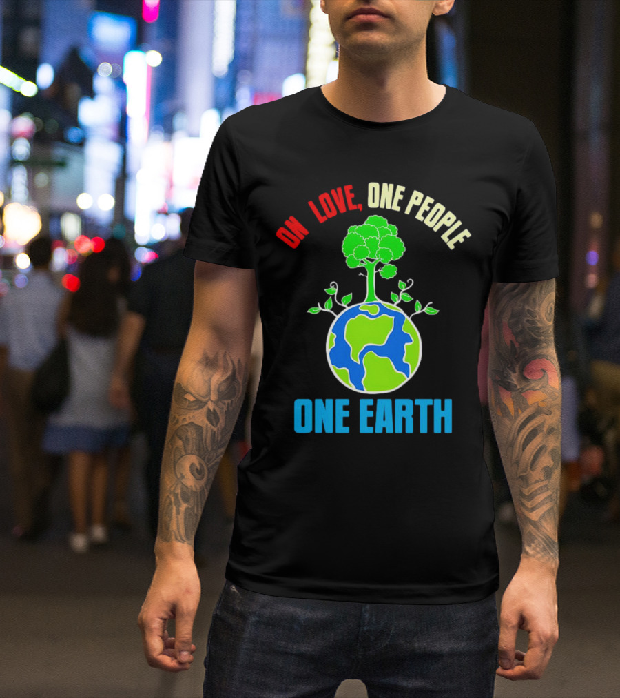One Love One People One Earth Tree And Planet T-Shirt
