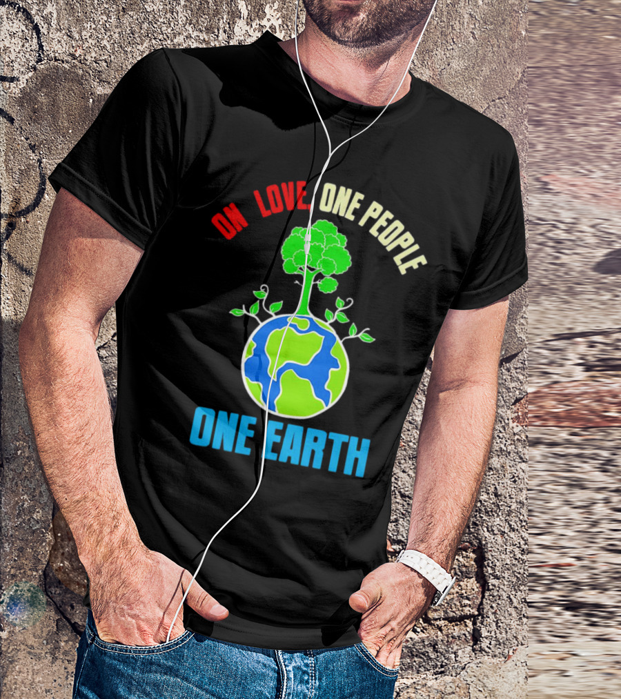 One Love One People One Earth Tree And Planet T-Shirt