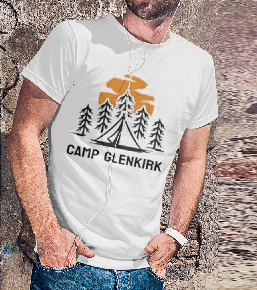 Camp Glenkirk Scenic Tent And Forest Sunset T-Shirt