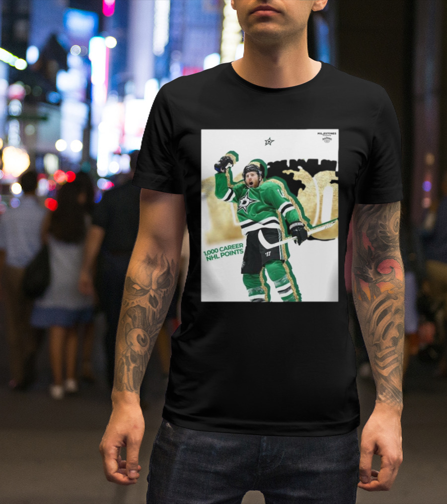 Milestones Joe Pavelski 1000 Career NHL Points Stars T-Shirt