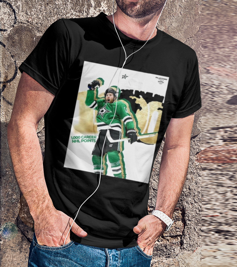 Milestones Joe Pavelski 1000 Career NHL Points Stars T-Shirt
