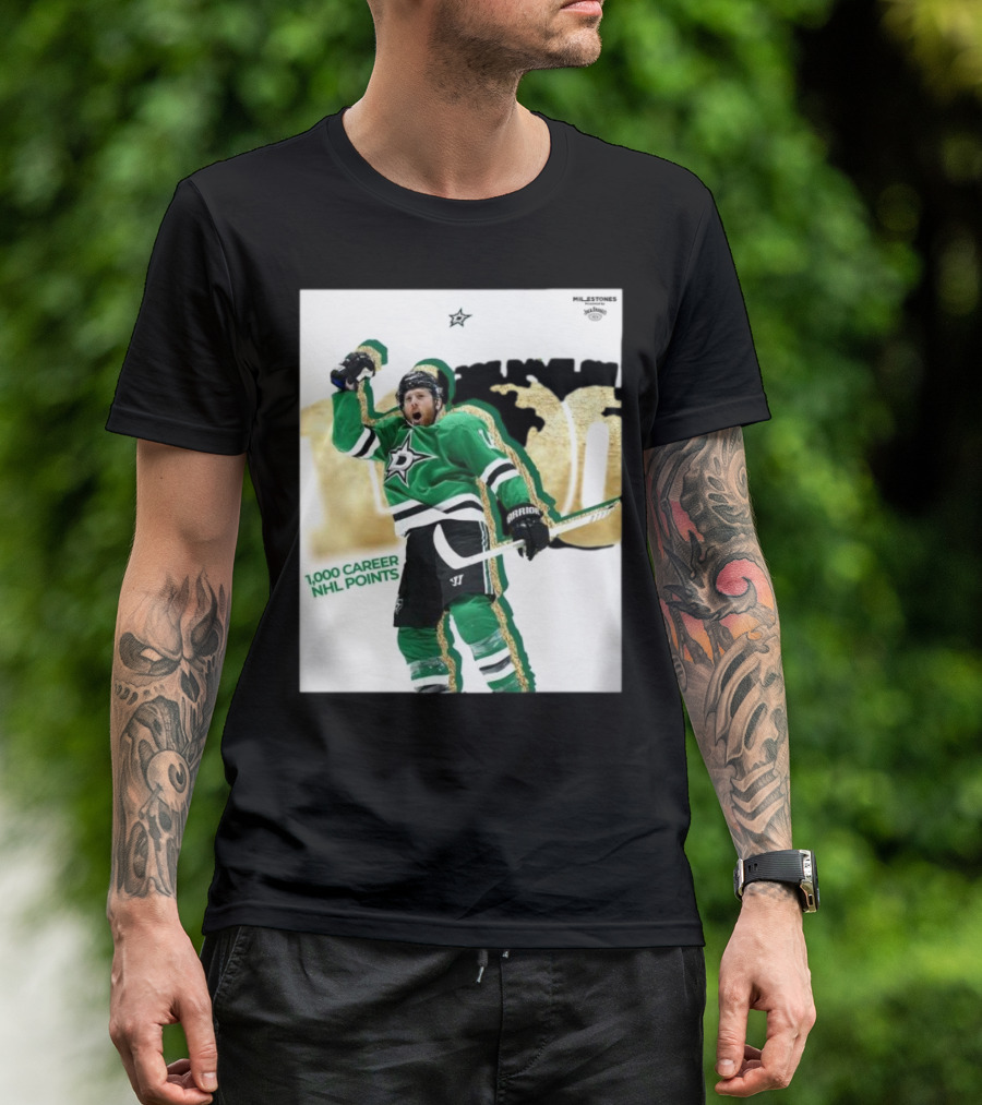 Milestones Joe Pavelski 1000 Career NHL Points Stars T-Shirt