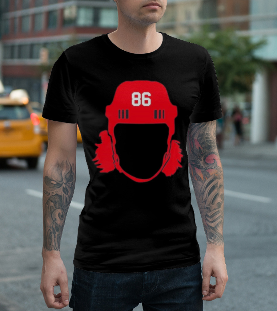 Spittin Chiclets 86 New Jersey Devils Hockey Helmet T-Shirt