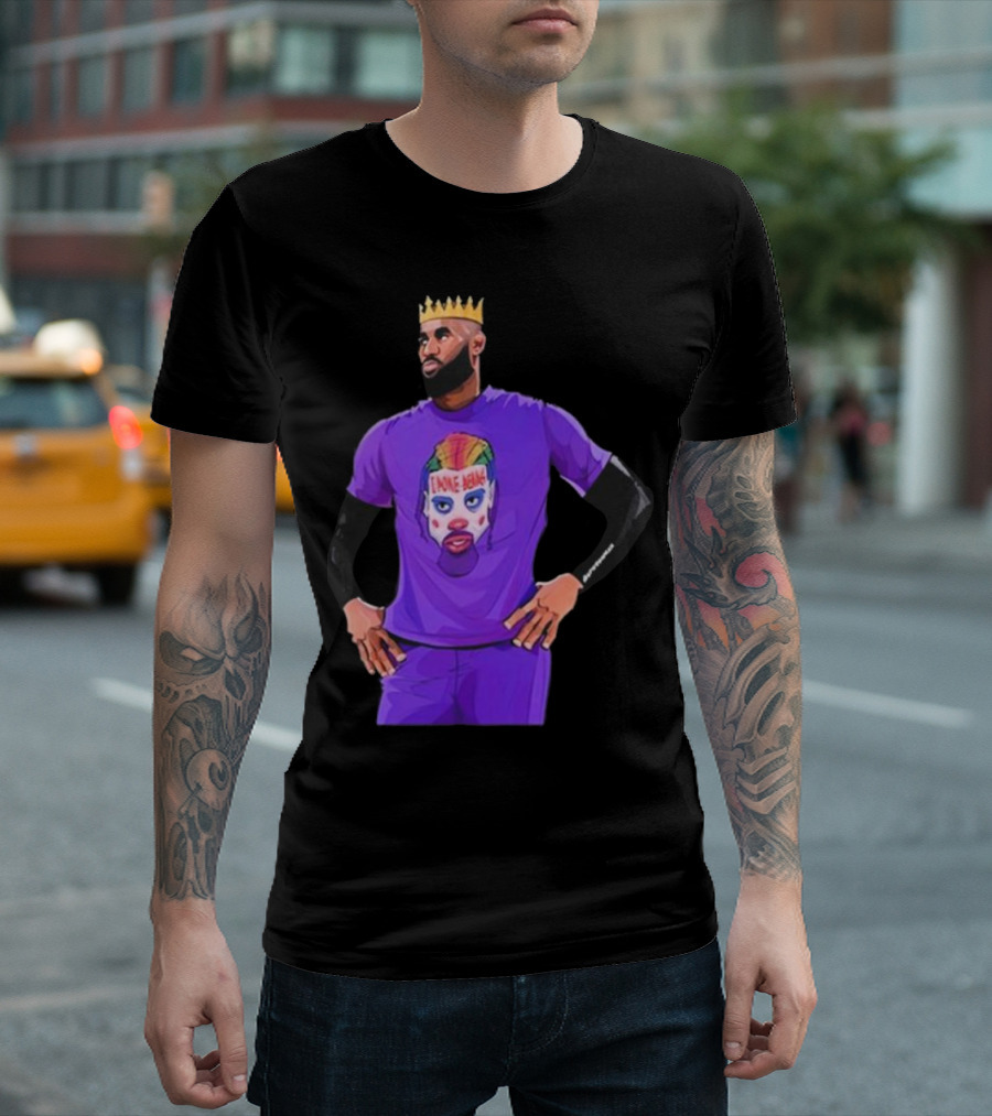 Lebron James Los Angeles Lakers I Poke Bears Crown Clown T-Shirt