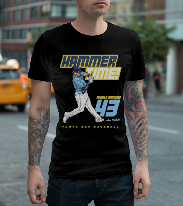 Hammer Time Harold Ramirez 43 Tampa Bay Baseball T-Shirt