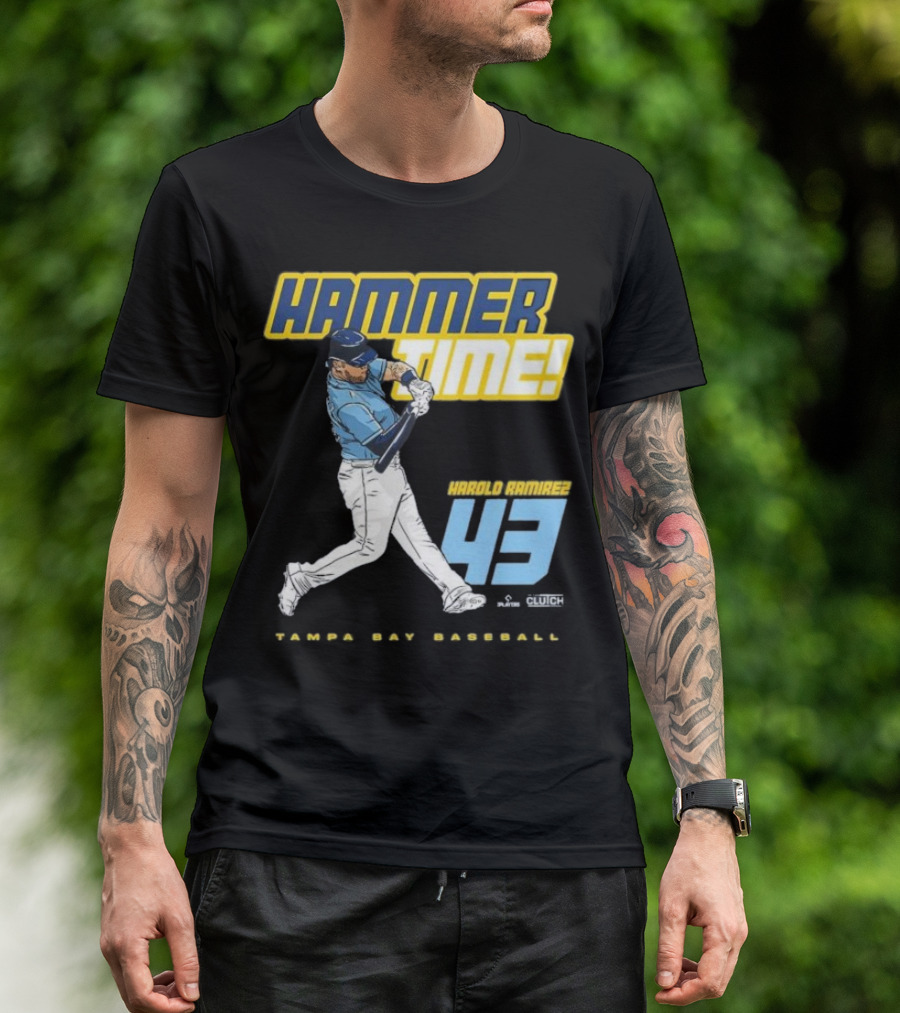 Hammer Time Harold Ramirez 43 Tampa Bay Baseball T-Shirt