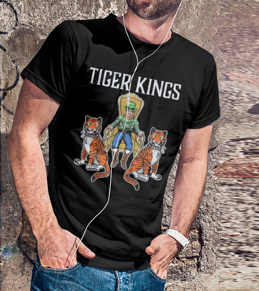 TIGER KINGS Notre Dame Fighting Irish Enthroned With Regal Tigers T-Shirt