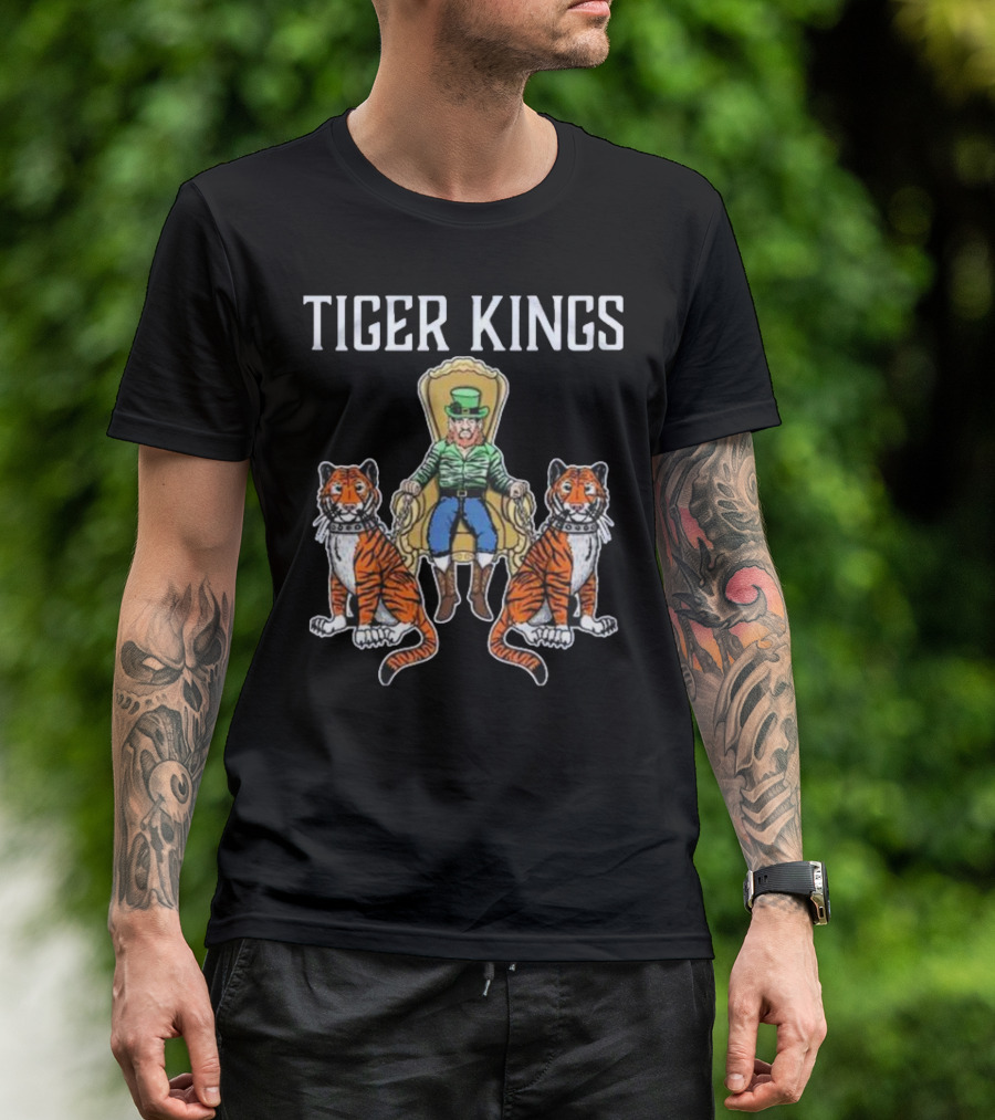 TIGER KINGS Notre Dame Fighting Irish Enthroned With Regal Tigers T-Shirt