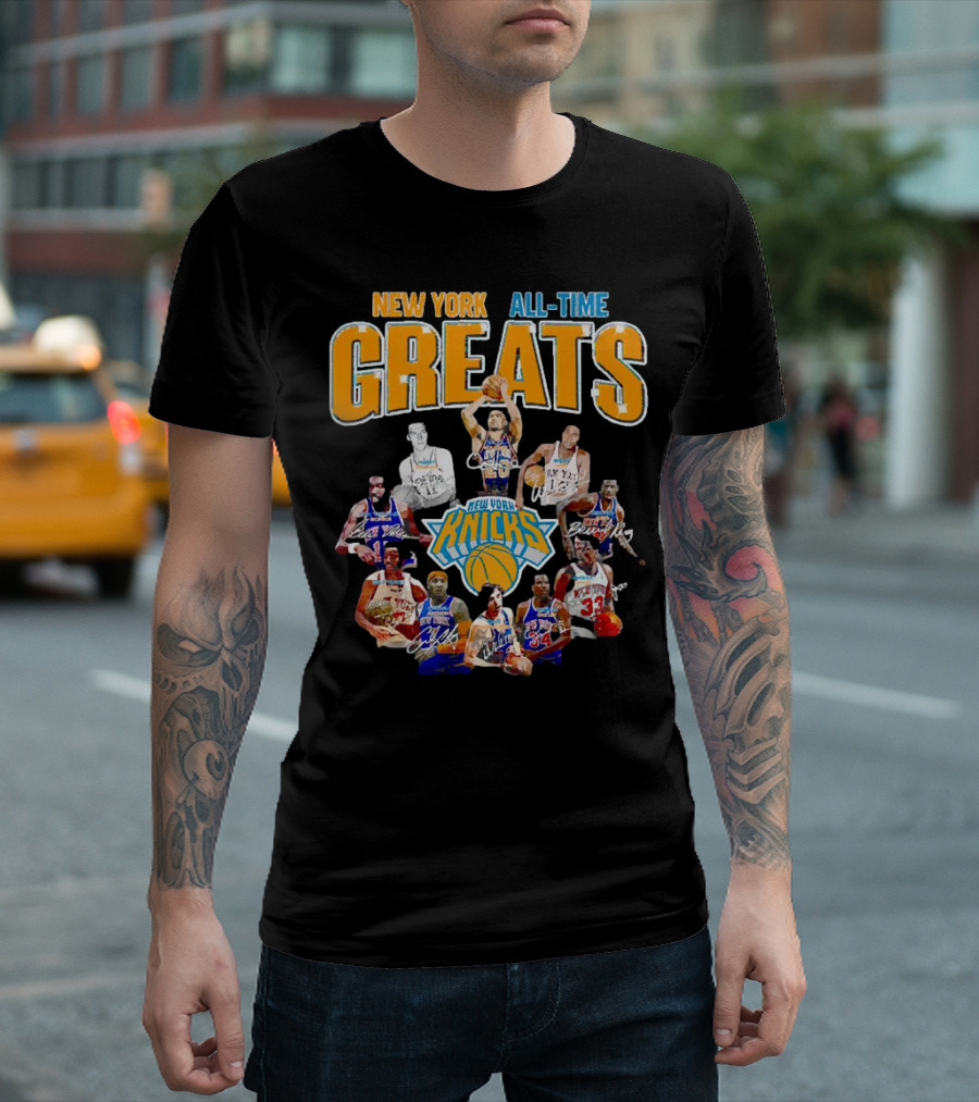 New York Knicks All-Time Greats Signatures T-Shirt
