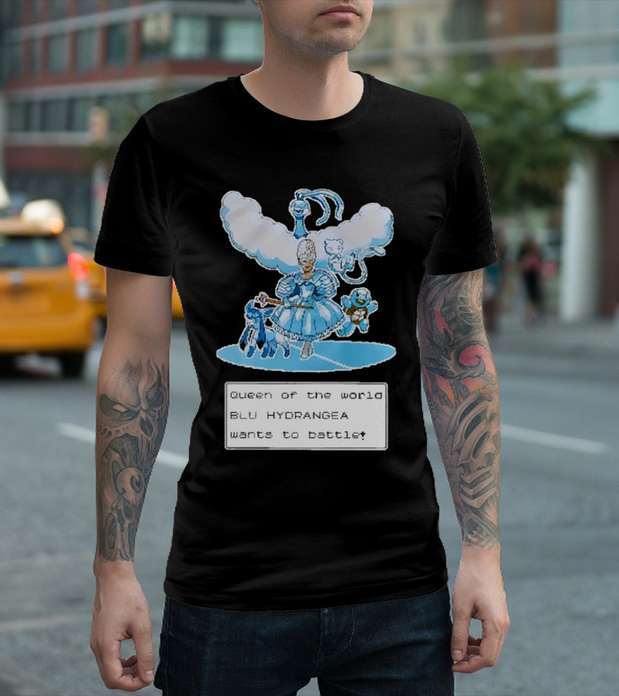 Queen of the World Blu Hydrangea Pokémon Battle Challenge T-Shirt