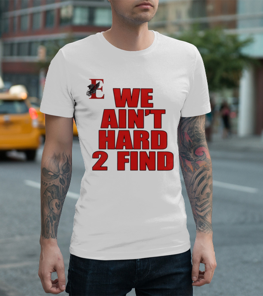 We Ain’t Hard 2 Find Red Bold Text Black Background Ravens T-Shirt