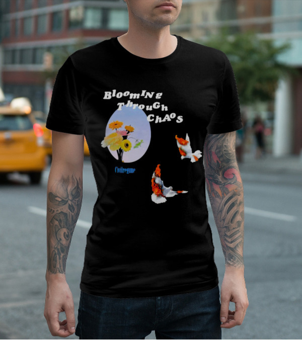 Blooming Through Chaos Civilregime Floral And Bird Motif T-Shirt