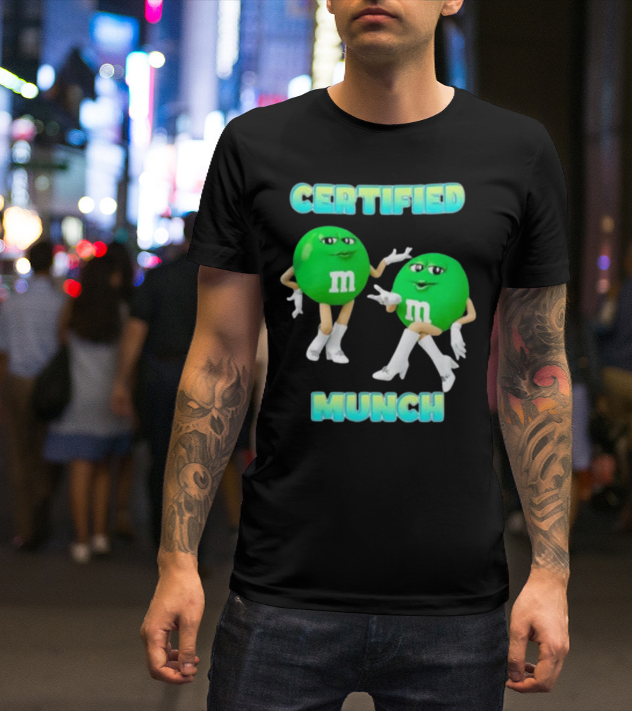 CERTIFIED MUNCH M&M Green Candy Characters Boot Pose T-Shirt