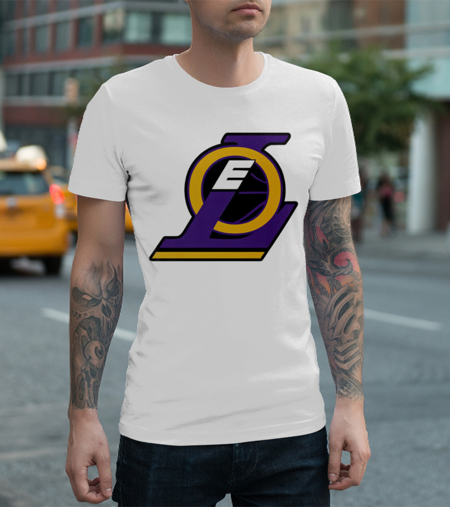 LOE Los Angeles Lakers Logo Basketball T-Shirt