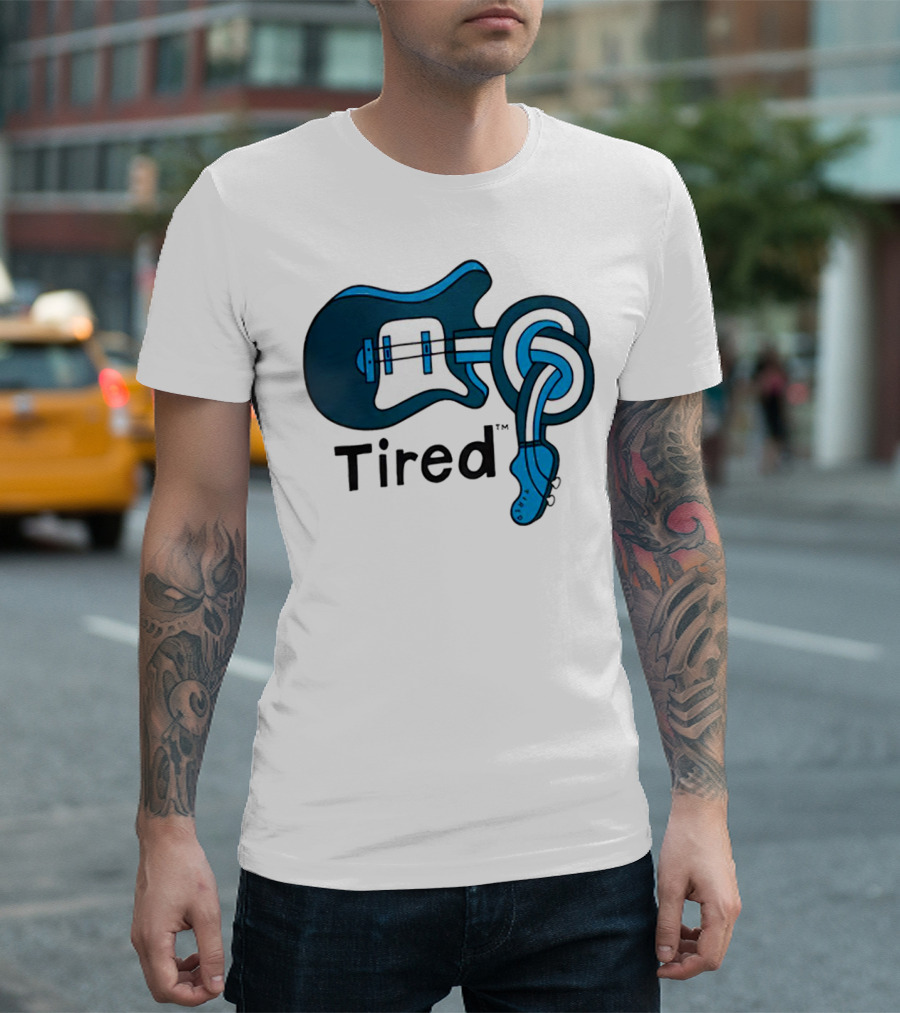 Tired Skateboards Guitar Spinal Twist T-Shirt