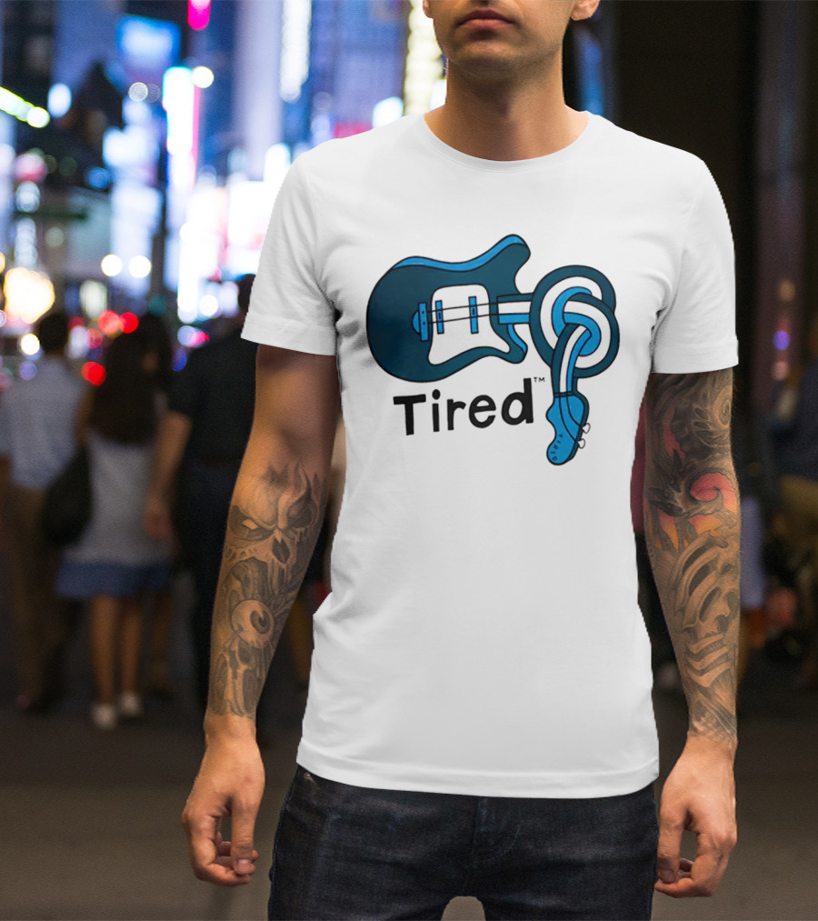 Tired Skateboards Guitar Spinal Twist T-Shirt
