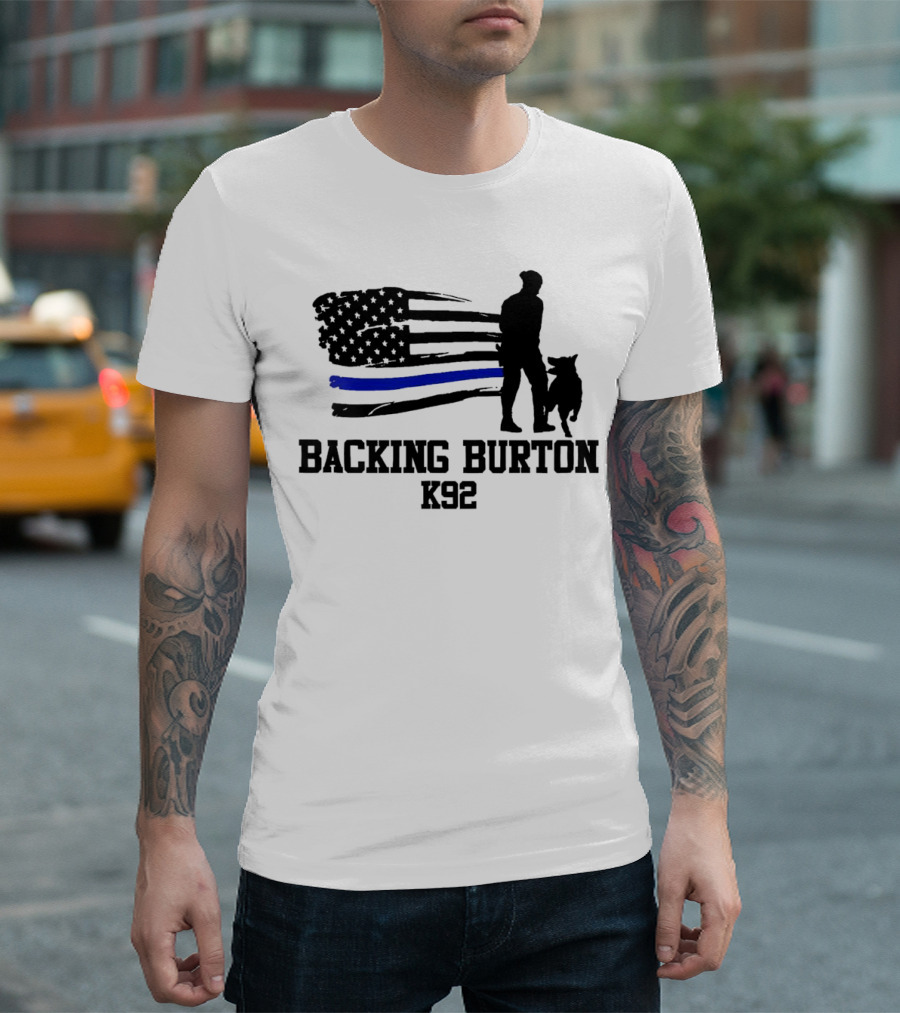 Backing Burton K92 Thin Blue Line Officer Seara T-Shirt