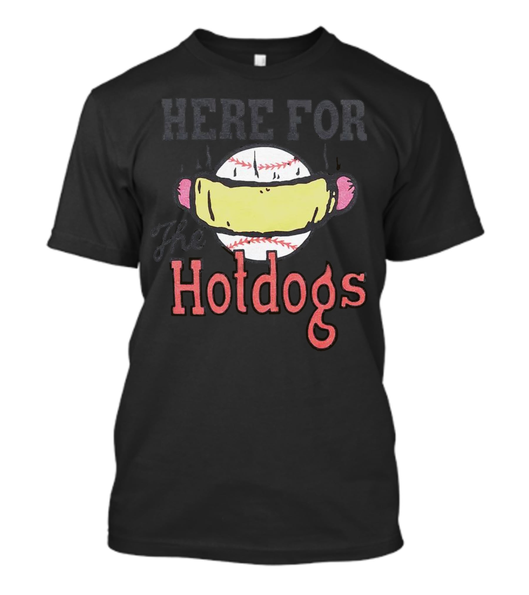 Here For The Hotdogs Baseball Hotdog Combo T-Shirt