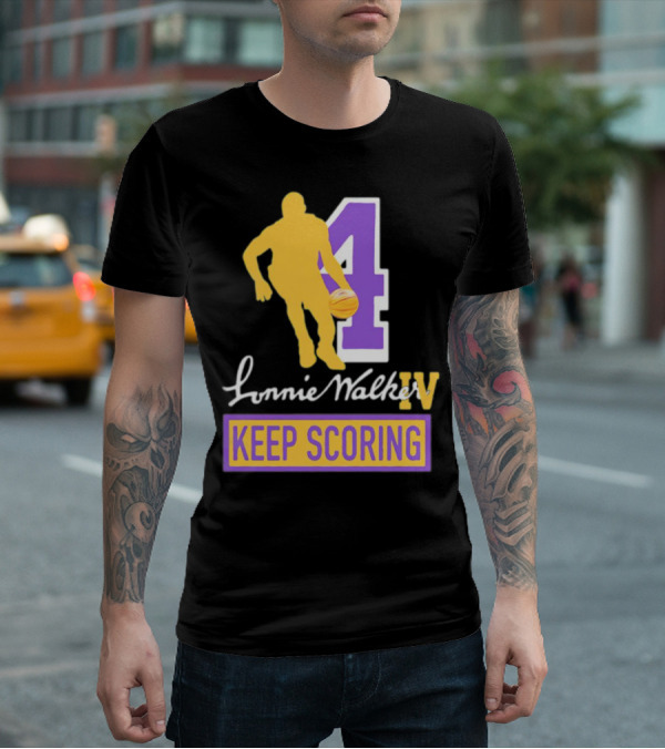 Lonnie Walker IV Keep Scoring Basketball Number 4 T-Shirt