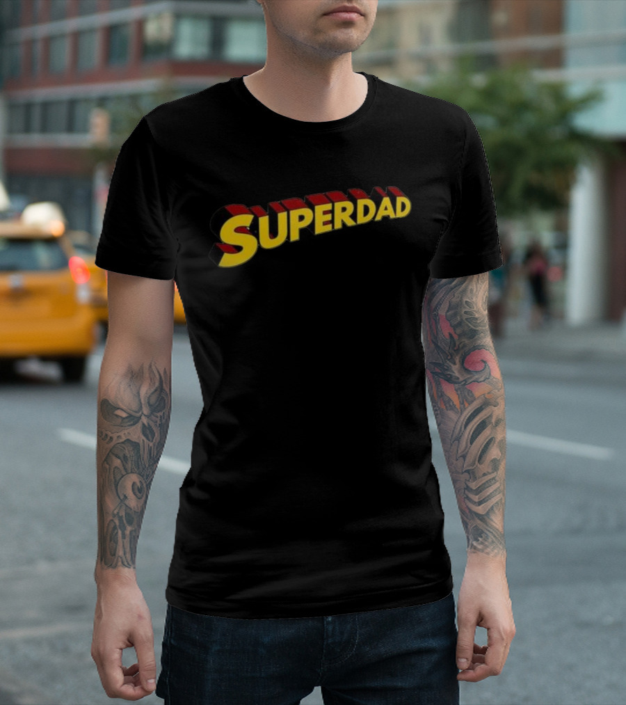 Superdad Father's Day Bold 3D Text Style Heroic T-Shirt