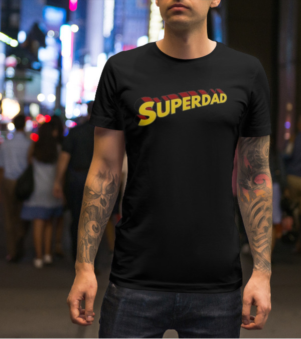 Superdad Father's Day Bold 3D Text Style Heroic T-Shirt