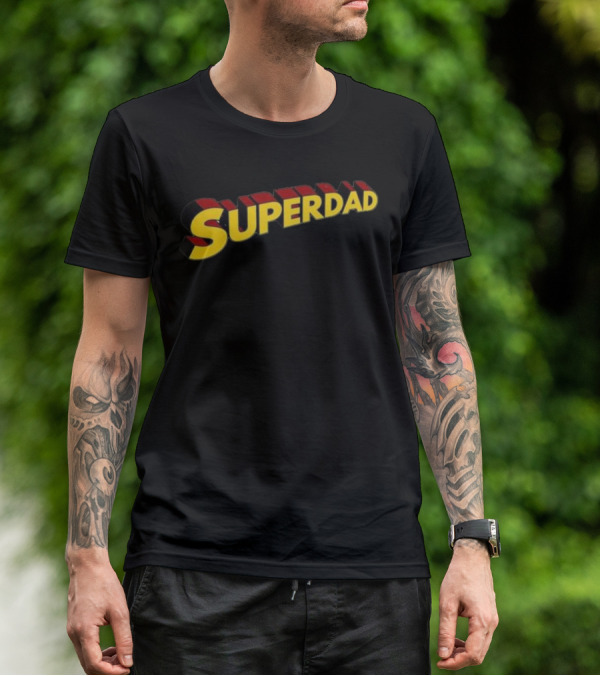 Superdad Father's Day Bold 3D Text Style Heroic T-Shirt