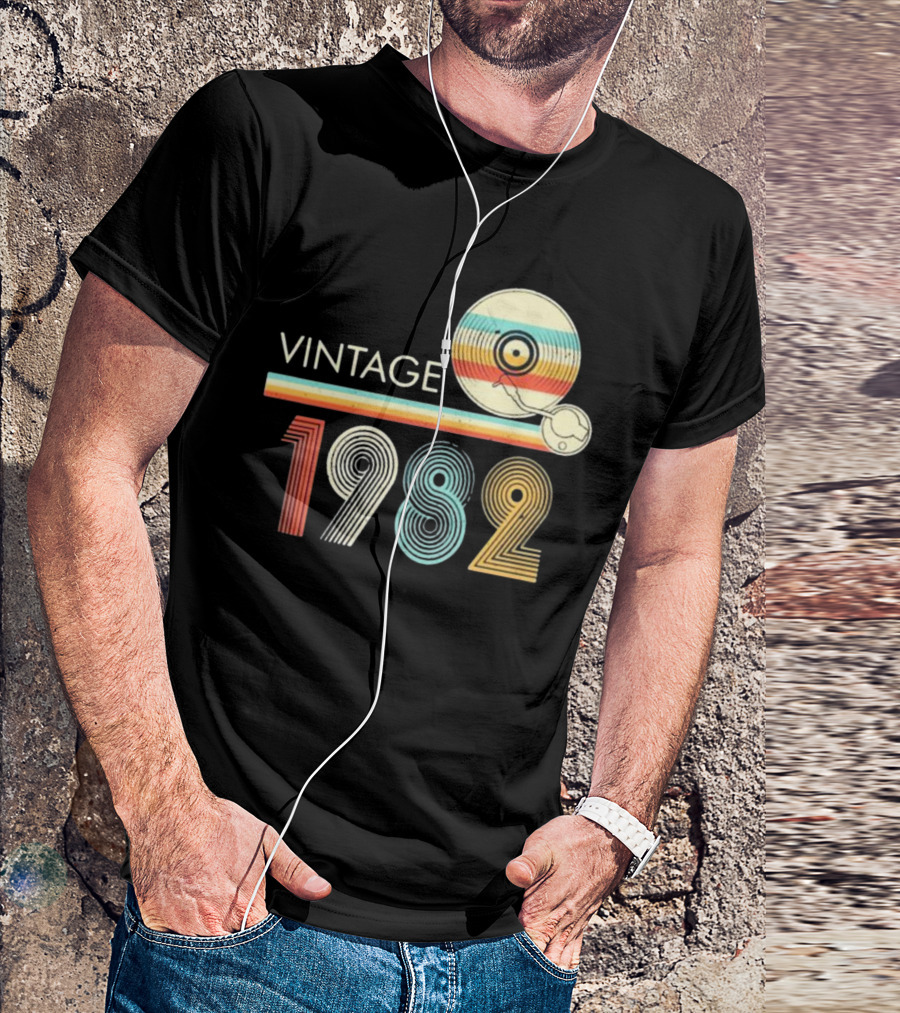 Vintage 1982 Vinyl Record T-Shirt