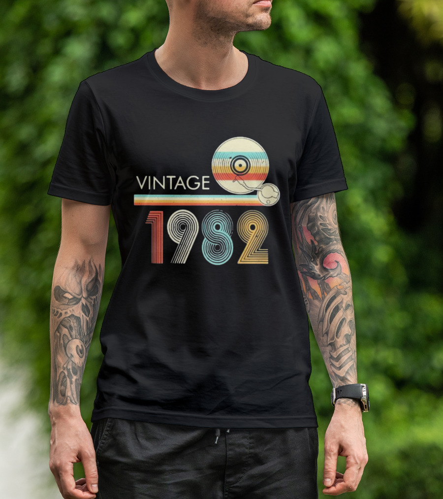 Vintage 1982 Vinyl Record T-Shirt
