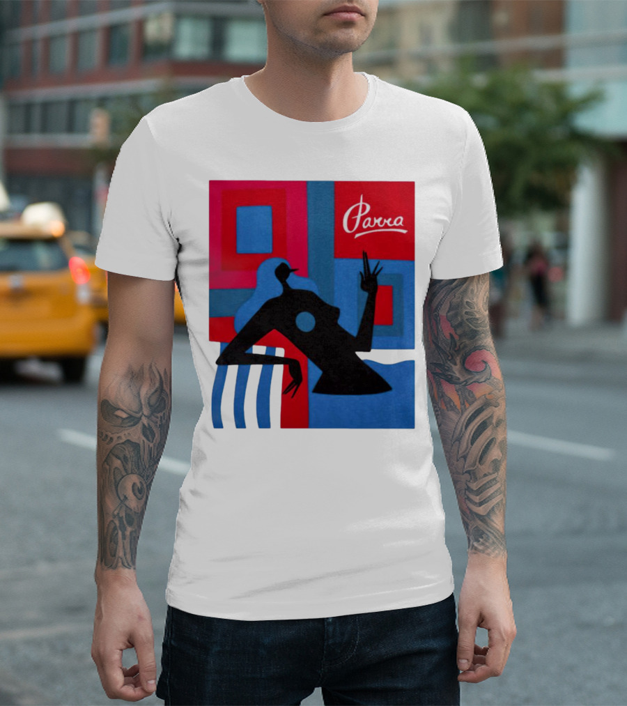 Parra Hot Springs Abstract Silhouette and Geometric Blocks T-Shirt