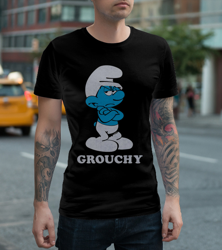 Grouchy Smurf Crossed Arms Stance T-Shirt