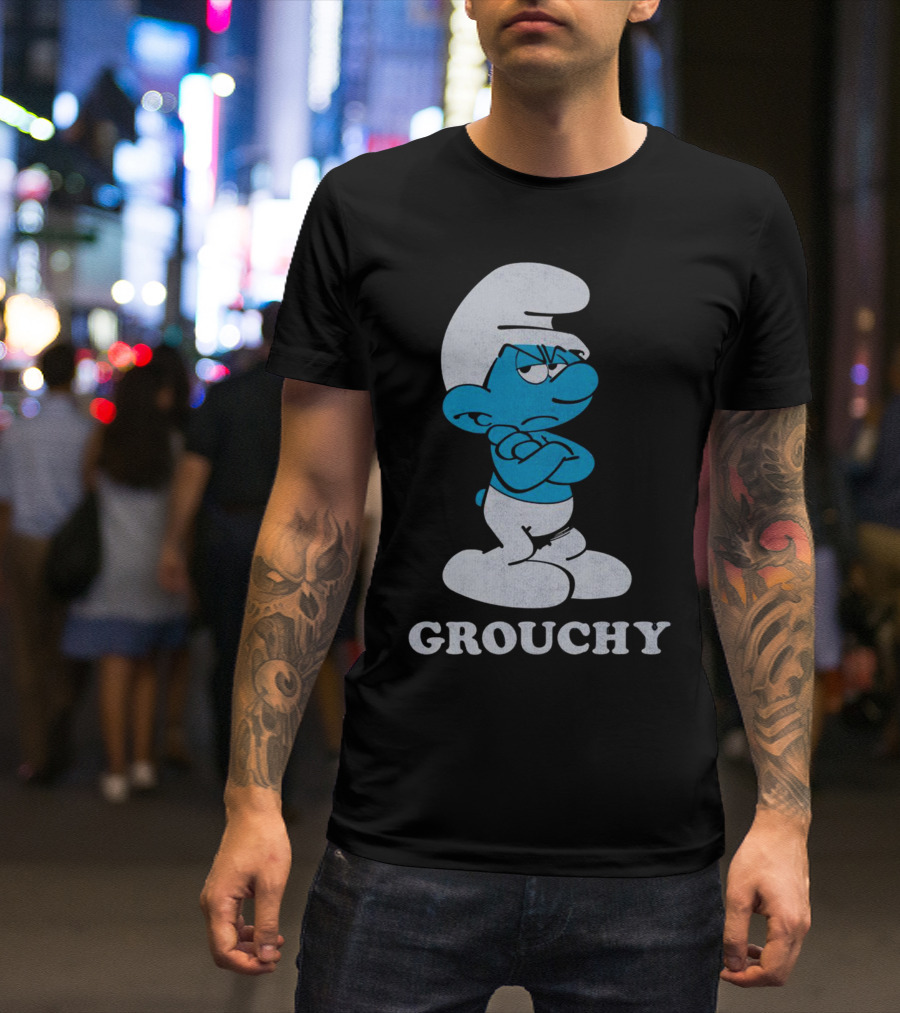 Grouchy Smurf Crossed Arms Stance T-Shirt